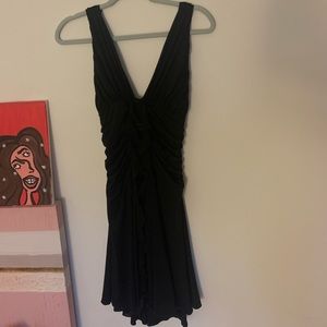 Black layered slip dress